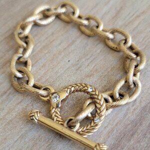 Jay Strong Water Vermeil Gold Swarovski Crystals Women's Bracelet 7.5”